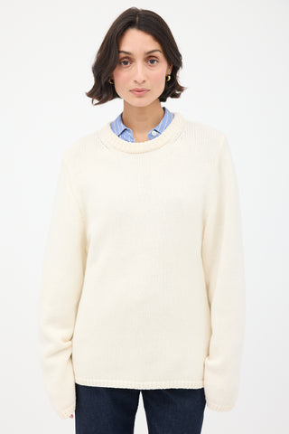 Toteme Cream Merino Wool 
Cashmere Montese Sweater