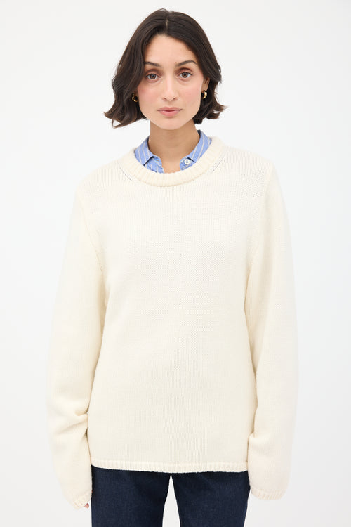 Toteme Cream Merino Wool 
Cashmere Montese Sweater