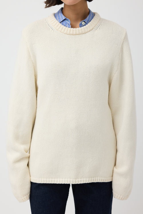 Toteme Cream Merino Wool 
Cashmere Montese Sweater