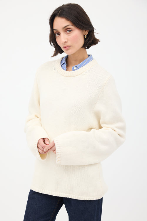 Toteme Cream Merino Wool 
Cashmere Montese Sweater