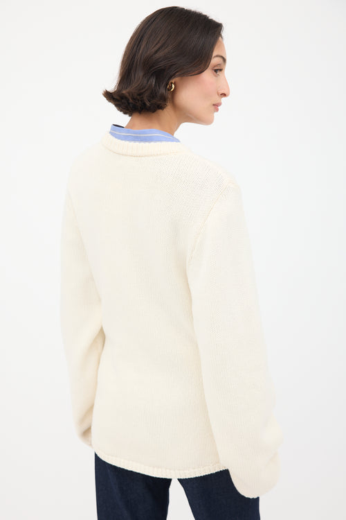 Toteme Cream Merino Wool 
Cashmere Montese Sweater