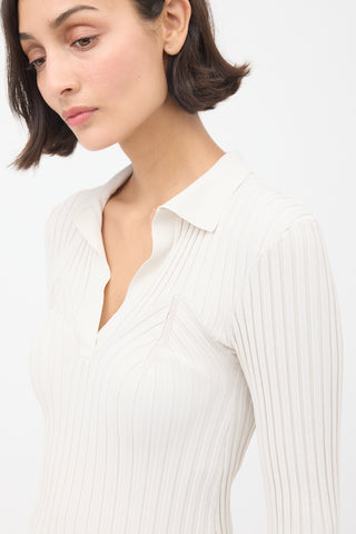 Toteme Cream Arradon Ribbed Knit Top