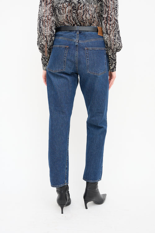 Toteme Dark Wash Twisted Seam Jeans