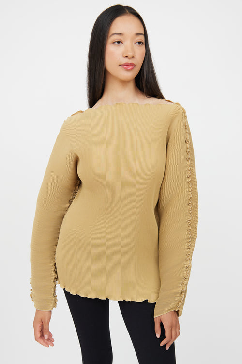 Totême Beige Plisse Structured Top