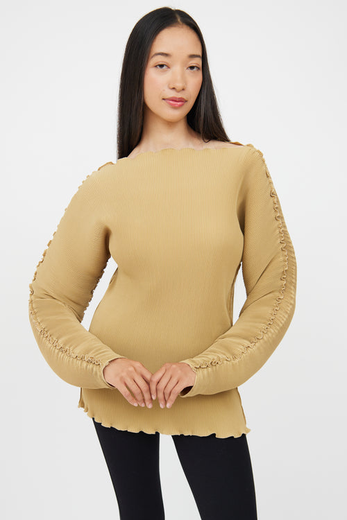 Totême Beige Plisse Structured Top