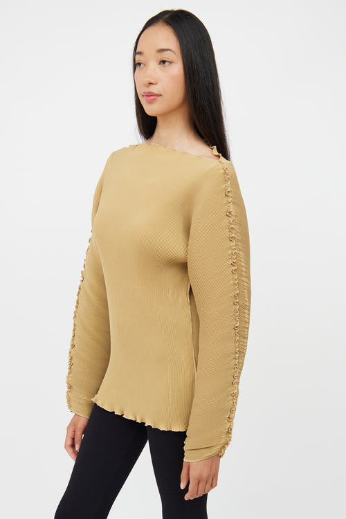 Totême Beige Plisse Structured Top