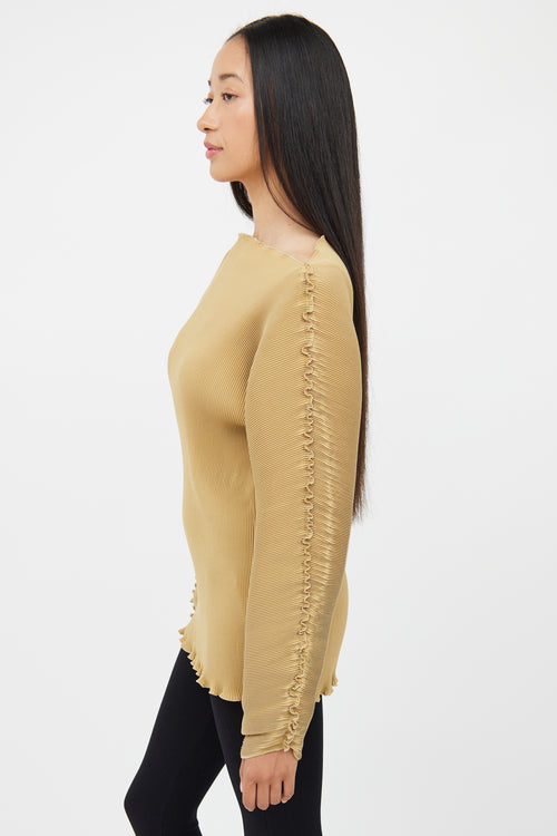 Totême Beige Plisse Structured Top