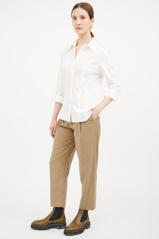 Wool Pleated Trouser Pant