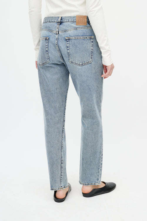 Totême Light Wash Twisted Seam Jeans