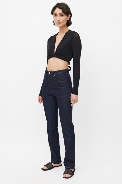 Totême Navy Straight Leg Denim Jeans