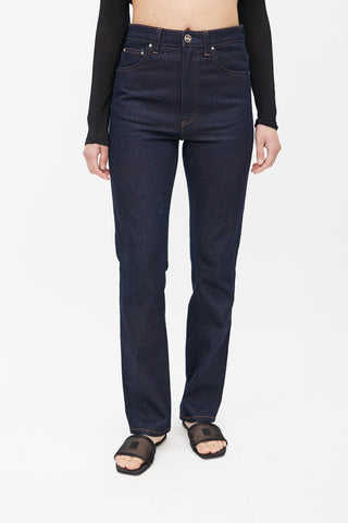 Totême Navy Straight Leg Denim Jeans