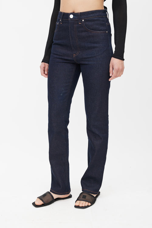 Totême Navy Straight Leg Denim Jeans