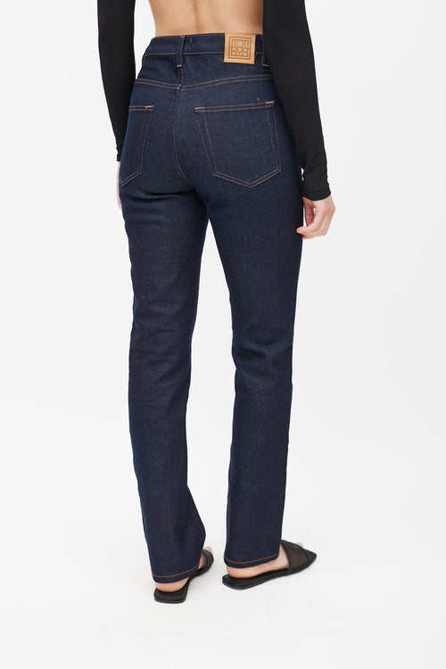 Totême Navy Straight Leg Denim Jeans