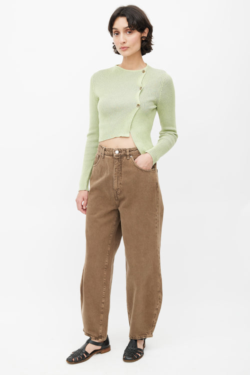 Totême Washed Brown Barrel Leg Jeans