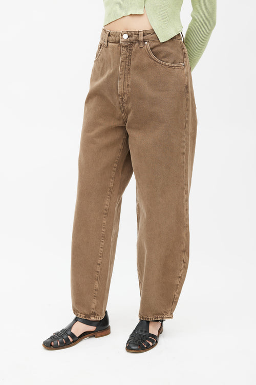 Totême Washed Brown Barrel Leg Jeans