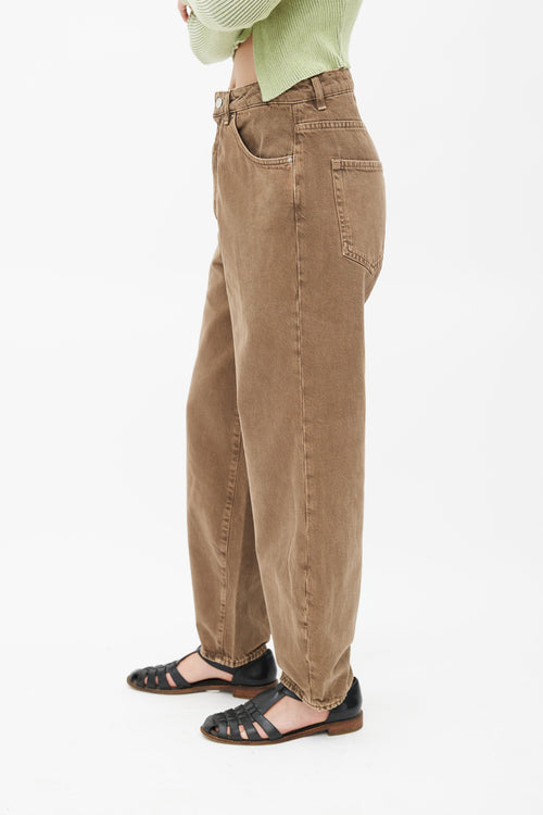 Totême Washed Brown Barrel Leg Jeans