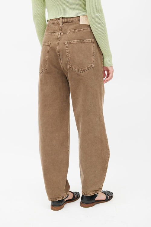 Totême Washed Brown Barrel Leg Jeans