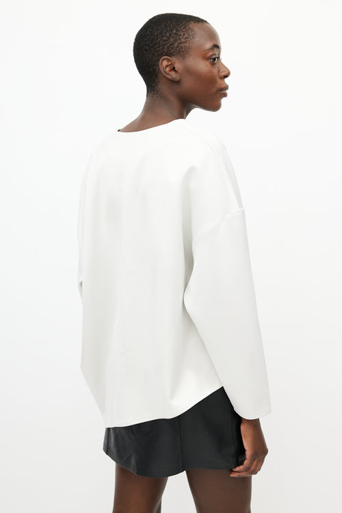 Totême White 
Black Satin Montbel Asymmetrical Top