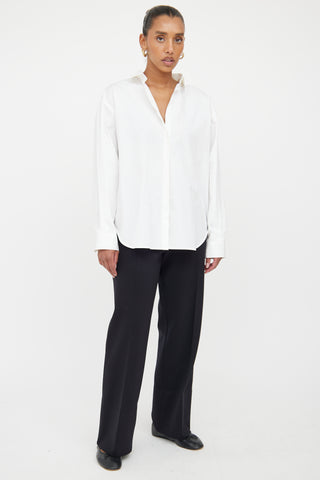 Toteme White Concealed Button Up Shirt