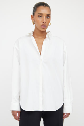 Toteme White Concealed Button Up Shirt