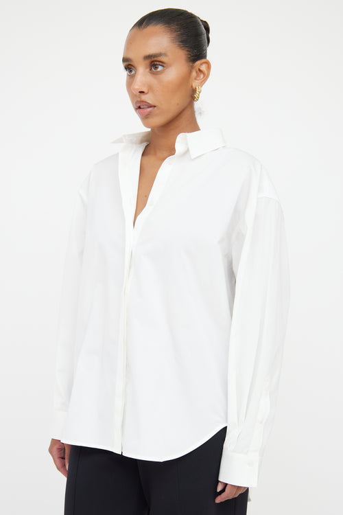 Toteme White Concealed Button Up Shirt