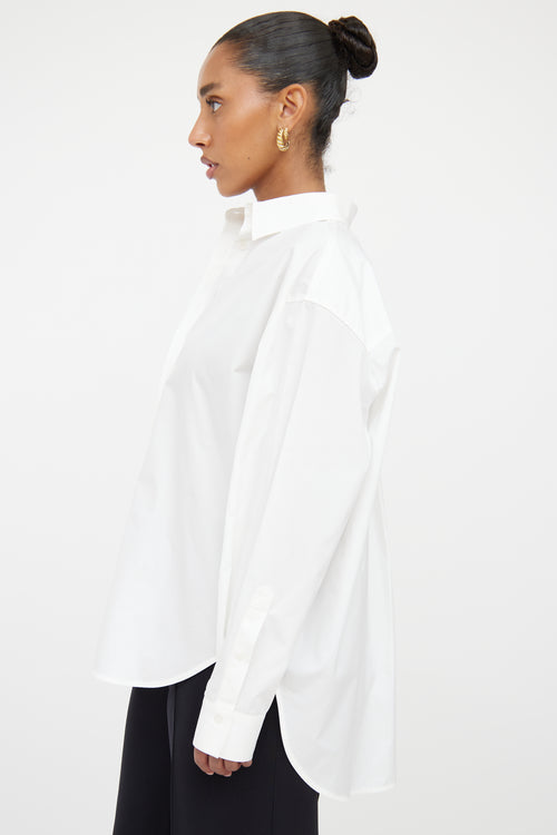 Toteme White Concealed Button Up Shirt