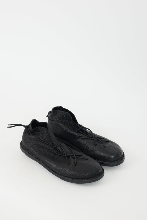 Trippen Black Leather Eccentric Flat