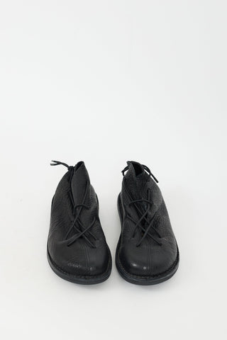 Trippen Black Leather Eccentric Flat