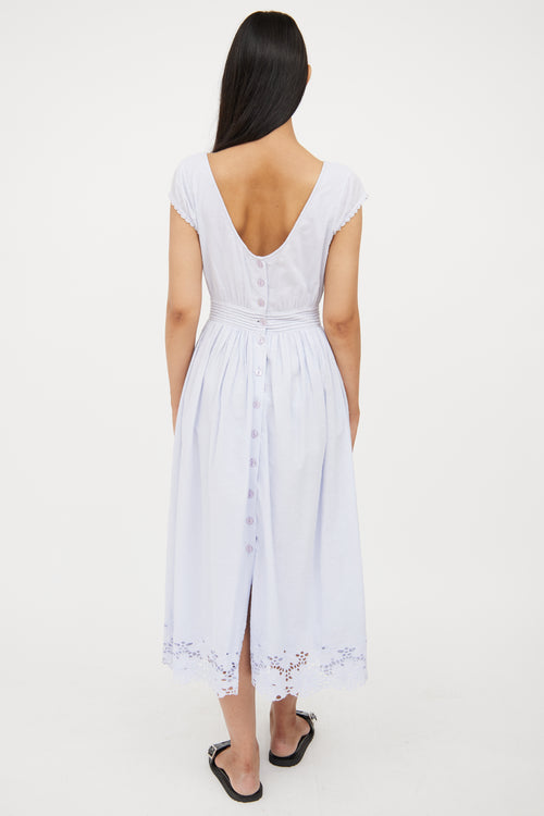 Tularosa Blue Cotton Eyelet Dress