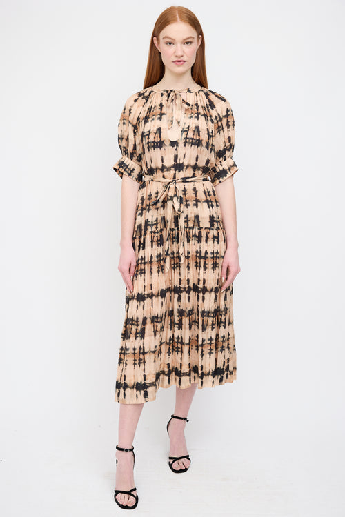 Ulla Johnson Beige 
Black Tie Dye Selena Dress