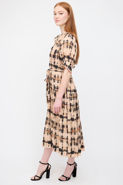 Ulla Johnson Beige 
Black Tie Dye Selena Dress