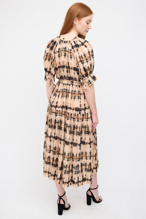 Ulla Johnson Beige 
Black Tie Dye Selena Dress