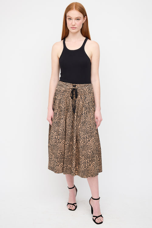 Ulla Johnson Brown 
Black Printed Evelyn Skirt