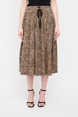 Ulla Johnson Brown 
Black Printed Evelyn Skirt