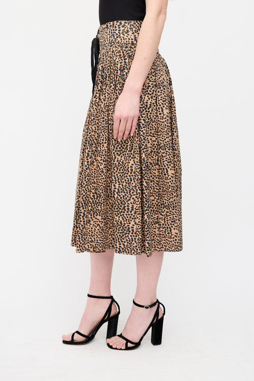 Ulla Johnson Brown 
Black Printed Evelyn Skirt