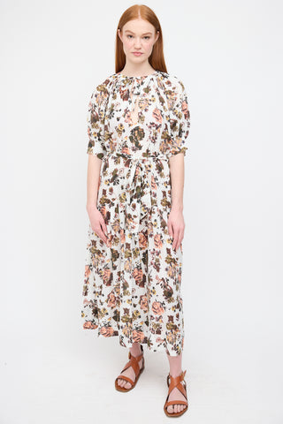 Ulla Johnson White 
Multi Floral Selena Dress