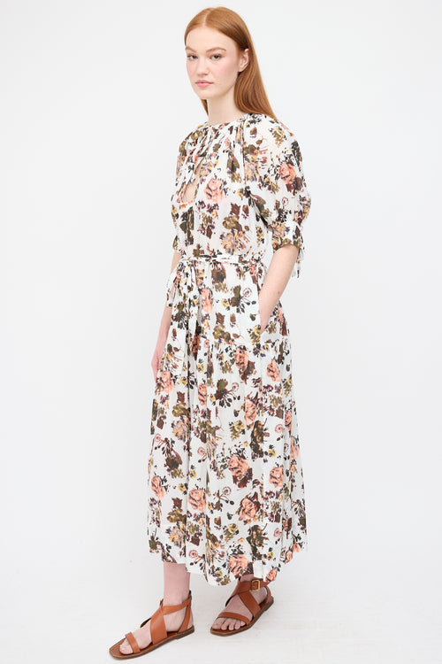 Ulla Johnson White 
Multi Floral Selena Dress