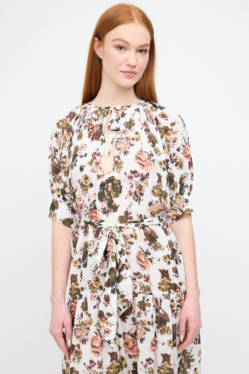 Ulla Johnson White 
Multi Floral Selena Dress