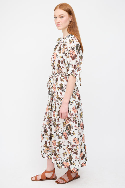 Ulla Johnson White 
Multi Floral Selena Dress