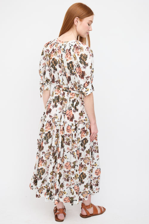 Ulla Johnson White 
Multi Floral Selena Dress