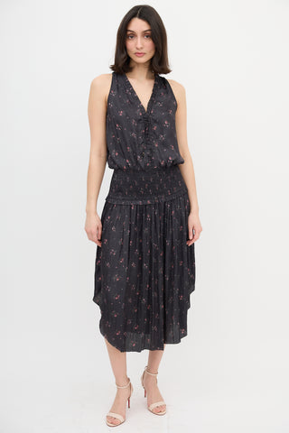 Ulla Johnson Satin Floral Lucille Dress