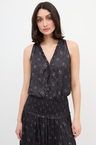 Ulla Johnson Satin Floral Lucille Dress