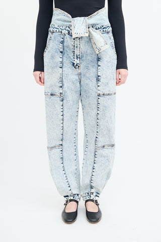 Ulla Johnson Acid Wash Storm Tie Waist Jeans