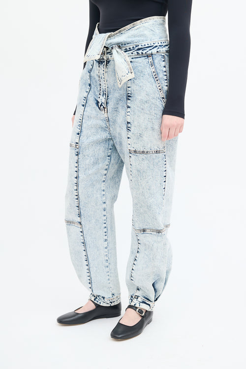 Ulla Johnson Acid Wash Storm Tie Waist Jeans