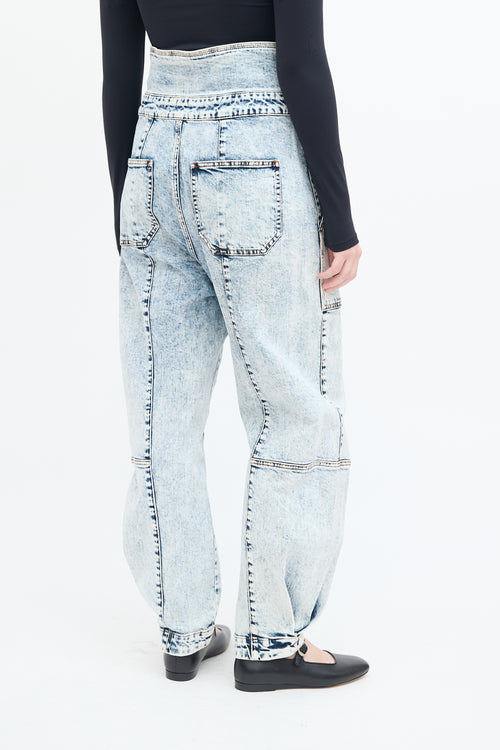 Ulla Johnson Acid Wash Storm Tie Waist Jeans