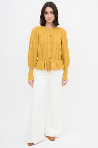 Ulla Johnson Cashmere Peplum Cardigan