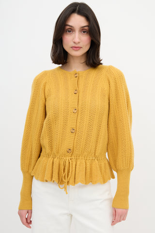 Ulla Johnson Cashmere Peplum Cardigan