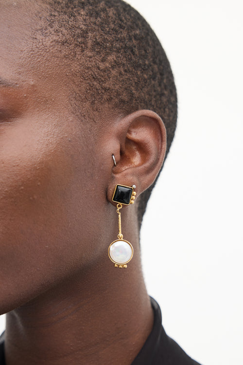 VSP Archive Gold 
Multi Geometric Drop Earrings