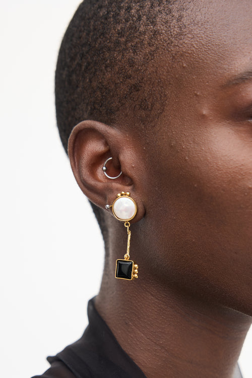 VSP Archive Gold 
Multi Geometric Drop Earrings