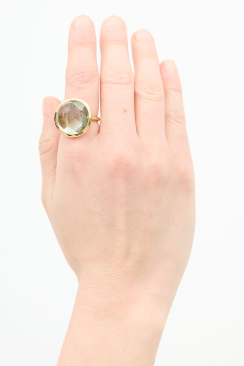 VSP Archive Gold Tone 
Green Circular Ring